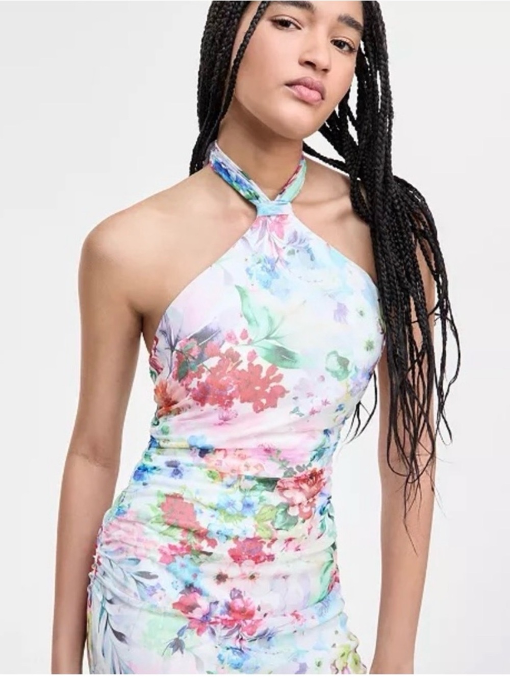 Seni & Cade Pastel Floral Halter Dress - Multicolor